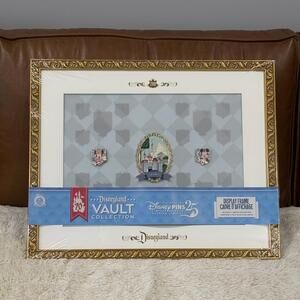 Disneyland Castle 70th Anniversary Vault Collection LE Pin Frame NEW w/3 pins